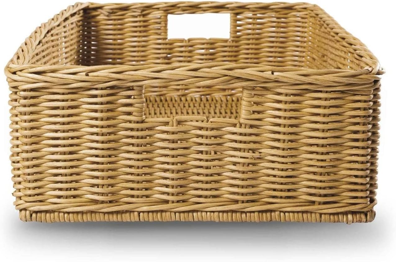 The Basket Lady Under the Bed/Basic Wicker Storage Basket, Large, 22 in L x 16.5 in W x 7 in H