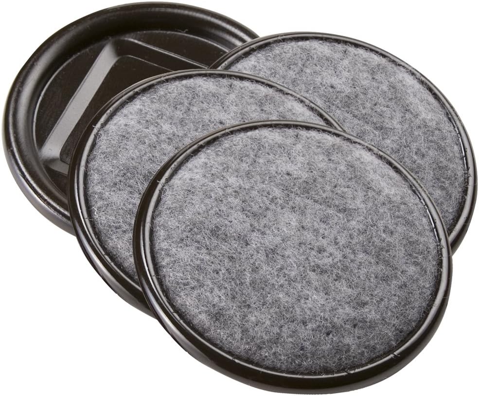 SoftTouch 2 1/2" Round Reusable Carpet Bottom Furniture Caster Cups to Protect Hardwood, Tile or