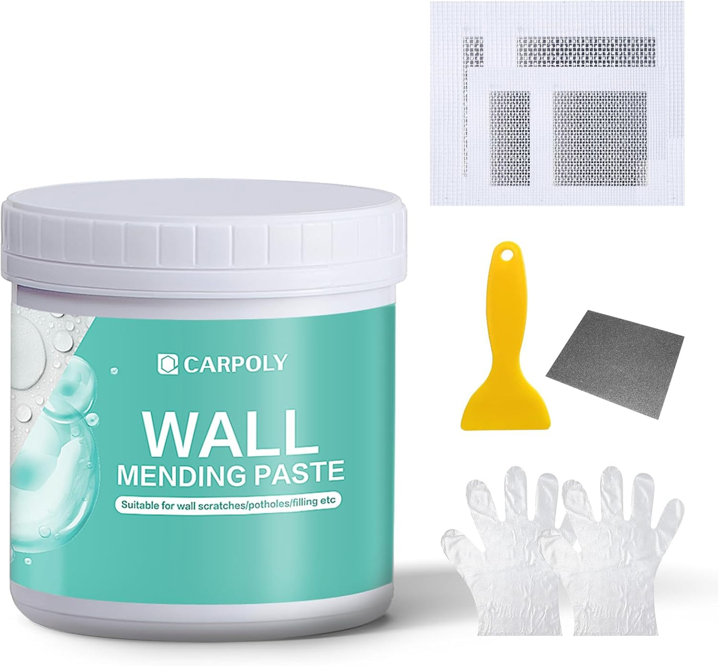 Drywall Repair Kit - 32 OZ Wall Spackle Paste with Self Adhesive Metal Patch, Dryall Repair Patch