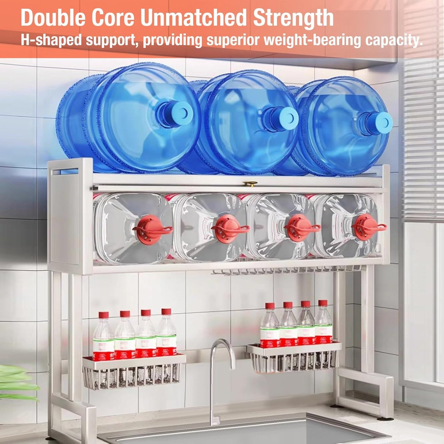 Milkshake White 3 Tier Over Sink Dish Rack Drainer with Cover - Space-Saving Organized Drying Rack
