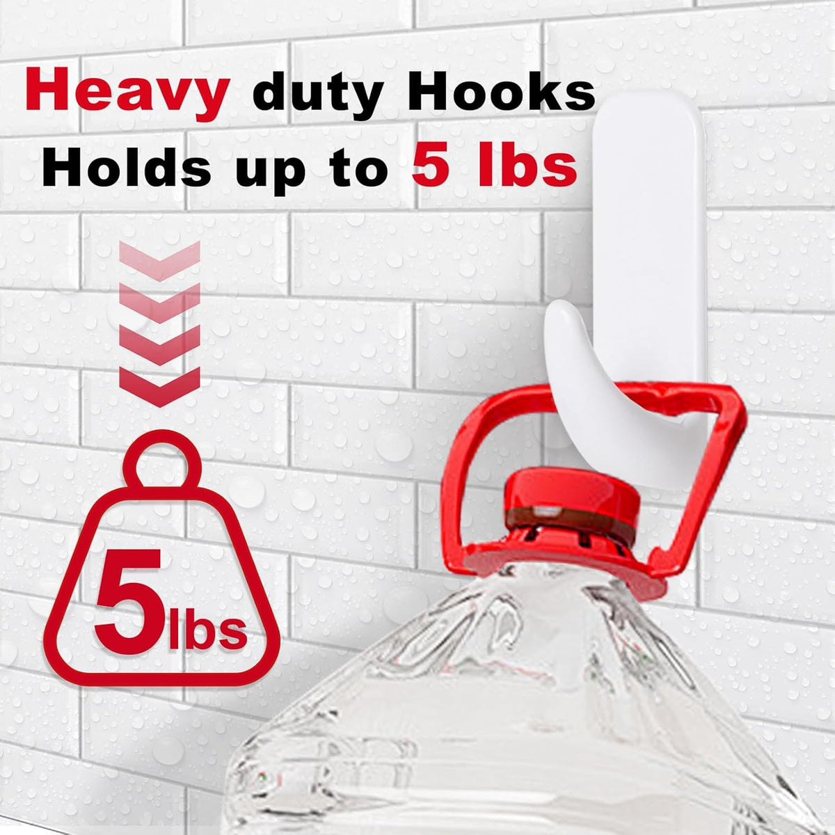 Wall Hooks for Hanging Heavy Duty, Large 12 Self Adhesive Wall with 16 Strips no Damage, Sticky for