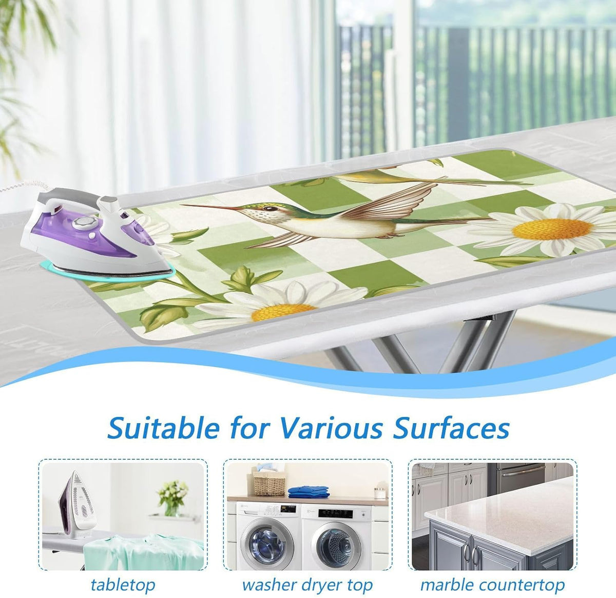 Ironing Mat Portable Ironing Pad Ironing Blanket for Table Top Heat Resistance Double-Side Using