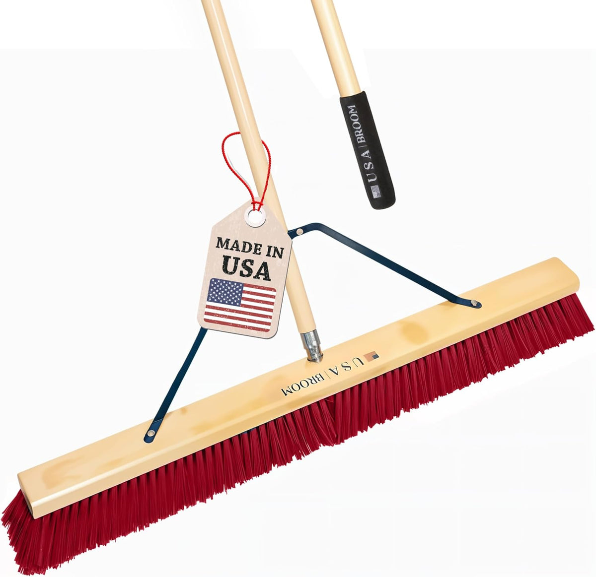 USA Broom 36" Everyday Sweep Indoor/Outdoor Push Broom with 60" Handle. Ideal for Garages & Shops.