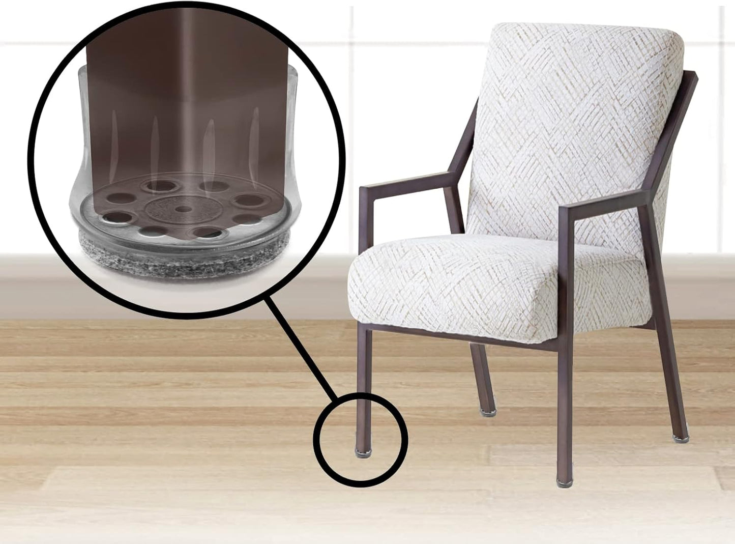 Slipstick GorillaFelt Chair Leg Floor Protectors for Hardwood Floors, Clear Sleeve Felt Pads for