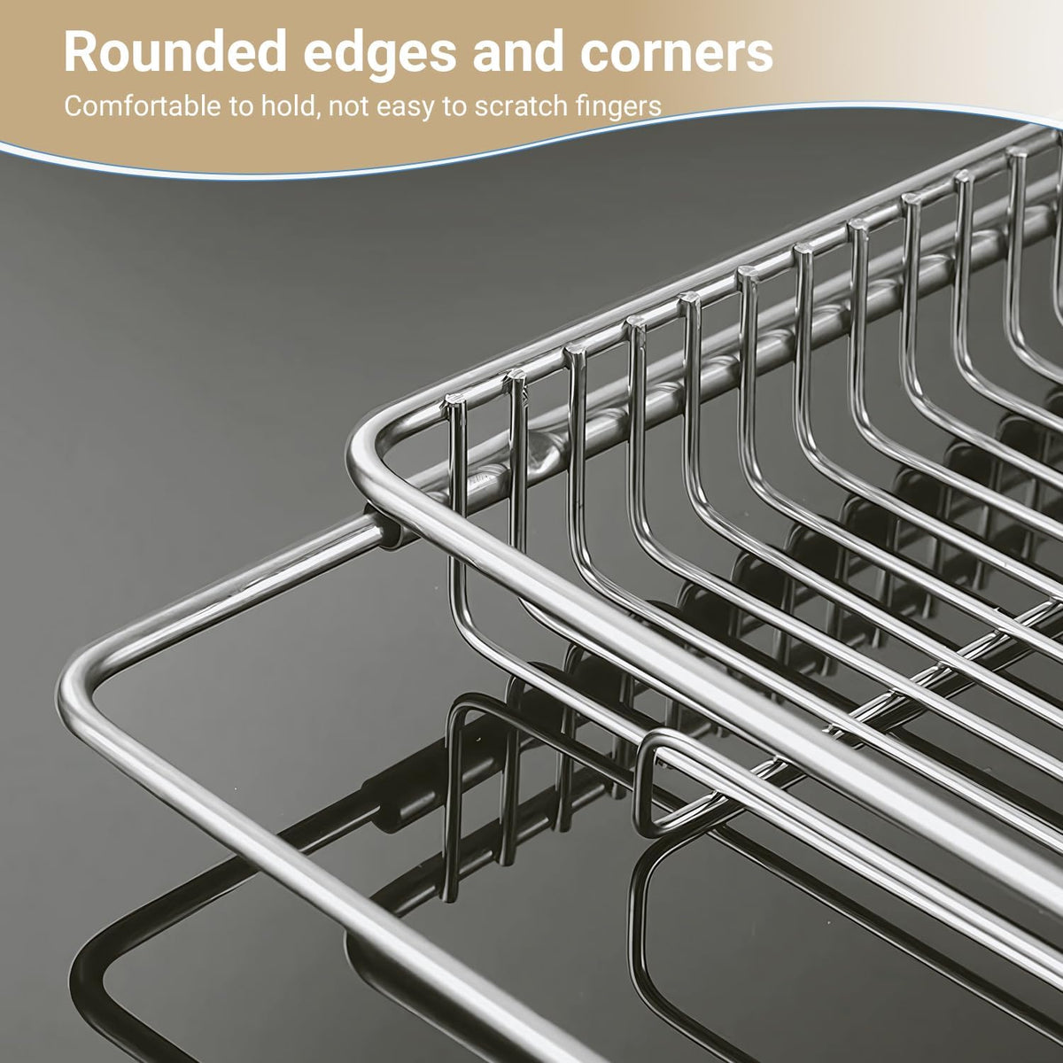 Dish Drying Rack, Stainless Steel Extendable Organizer for Kitchen Counter, Dish Dryer Rack for