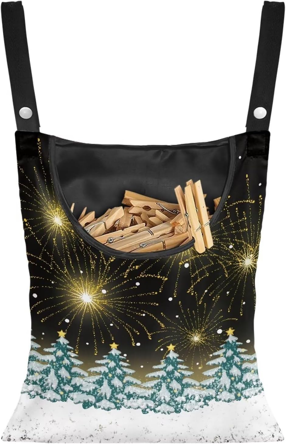 Christmas Tree Adjustable Door-Hanging Laundry Clothespin Bag Clothespin Storage Bag Laundry