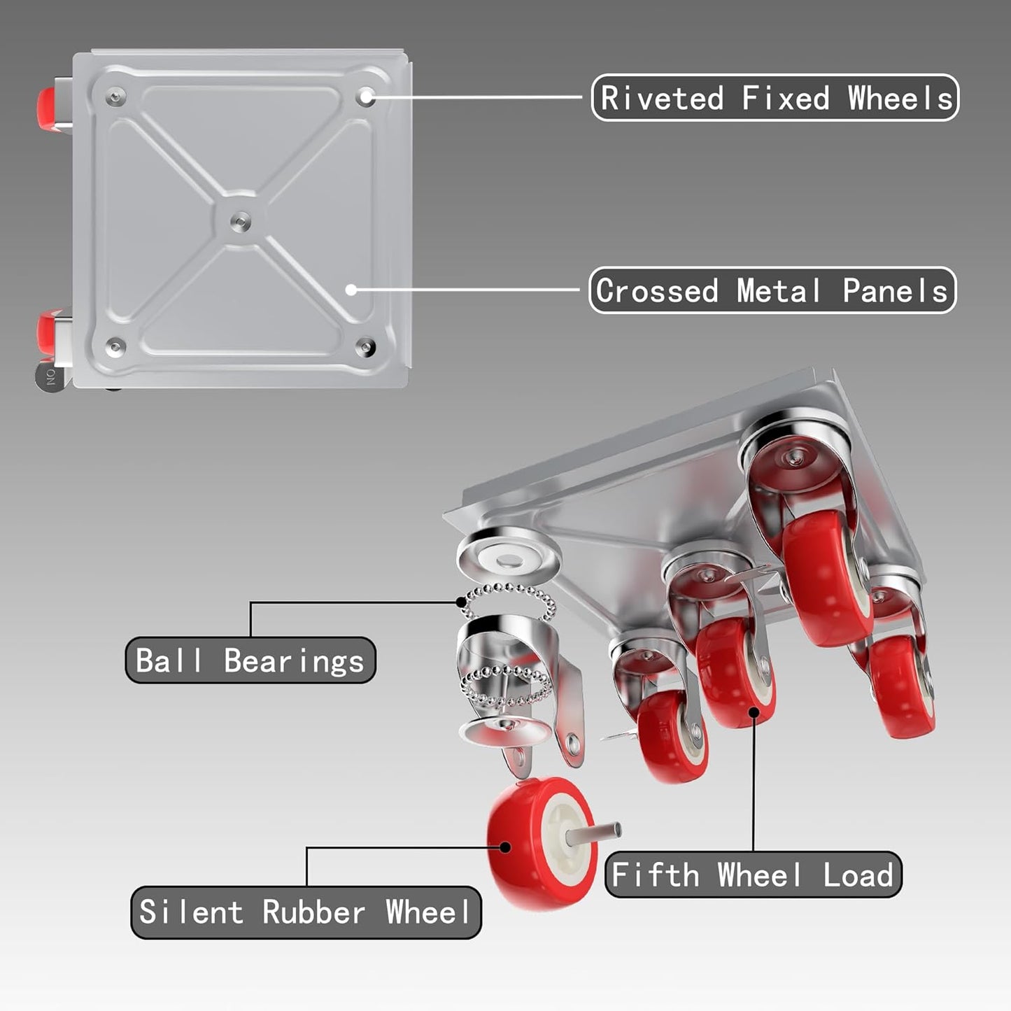 Furniture Dolly,Furniture Movers with 5 Wheels,Carbon Steel Panel Heavy Duty Dolly,Furniture Lifter