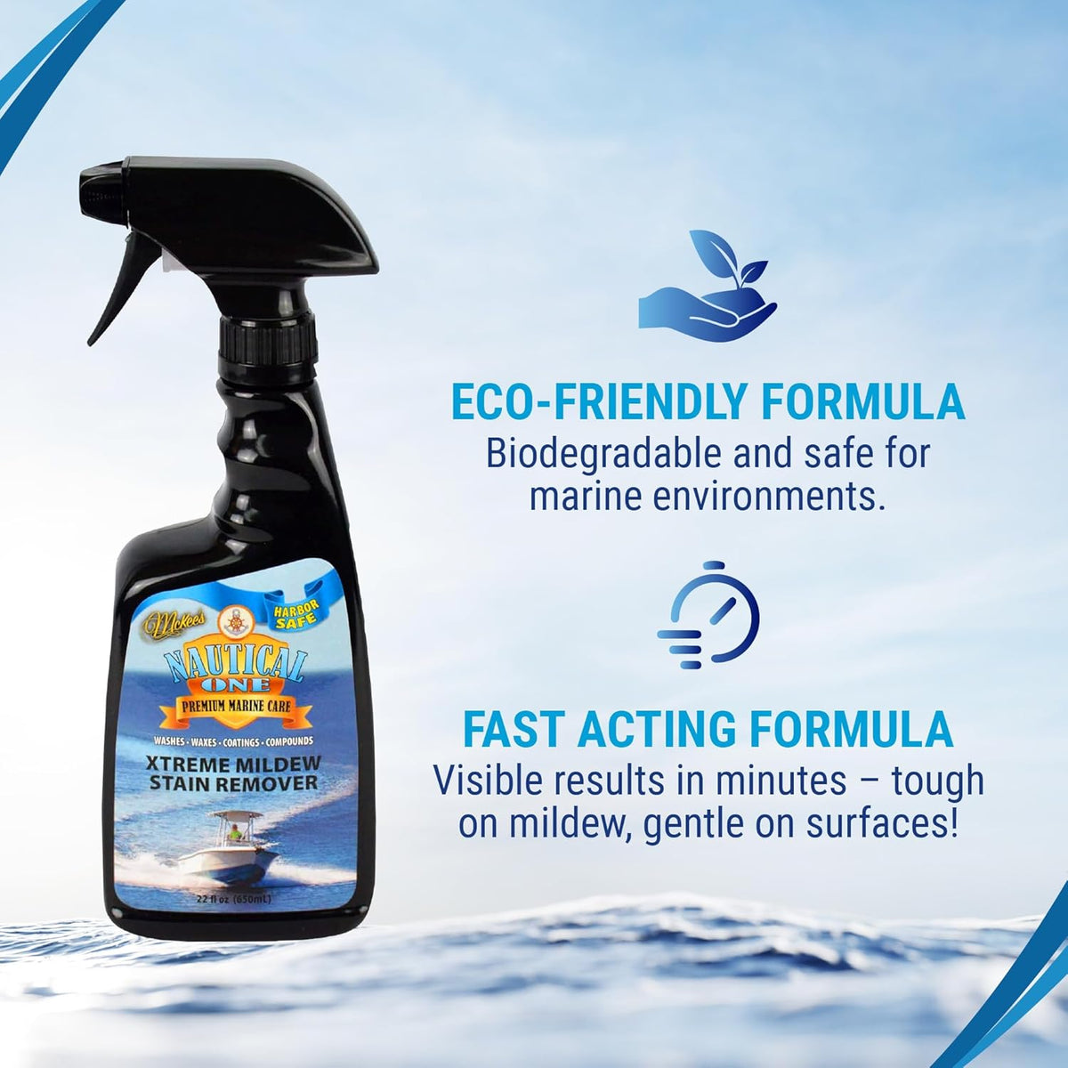 Nautical One - Xtreme Mildew Stain Remover | Powerful Marine Mold and Mildew Stain Remover