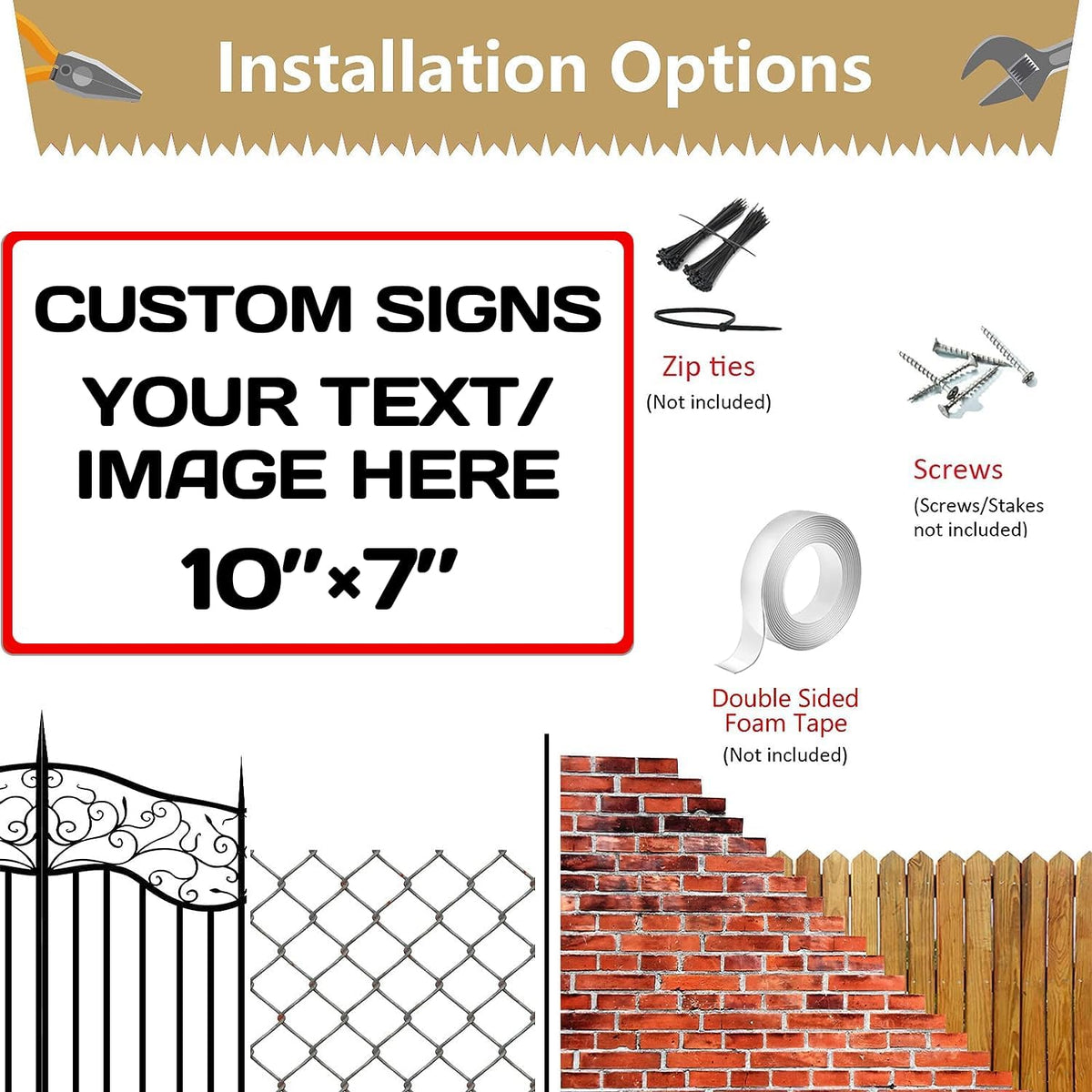 Aluminum Weatherproof Metal Sign - Multiple Sizes Custom Personalized Text and Picture, Traffic