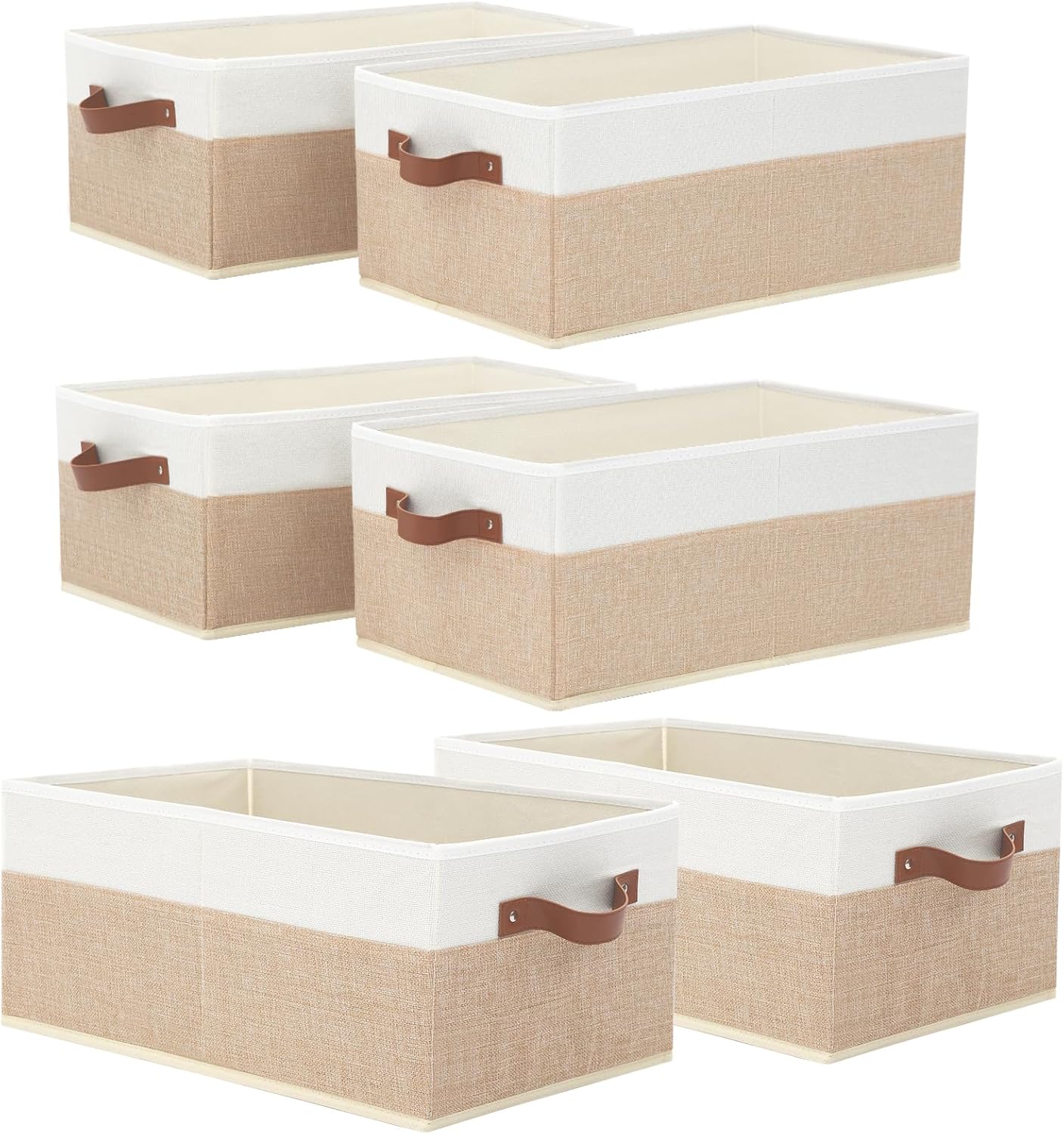 6 Pack Fabric Storage Bins, Large Storage Baskets for Shelves, Foldable Closet Organizer Storage