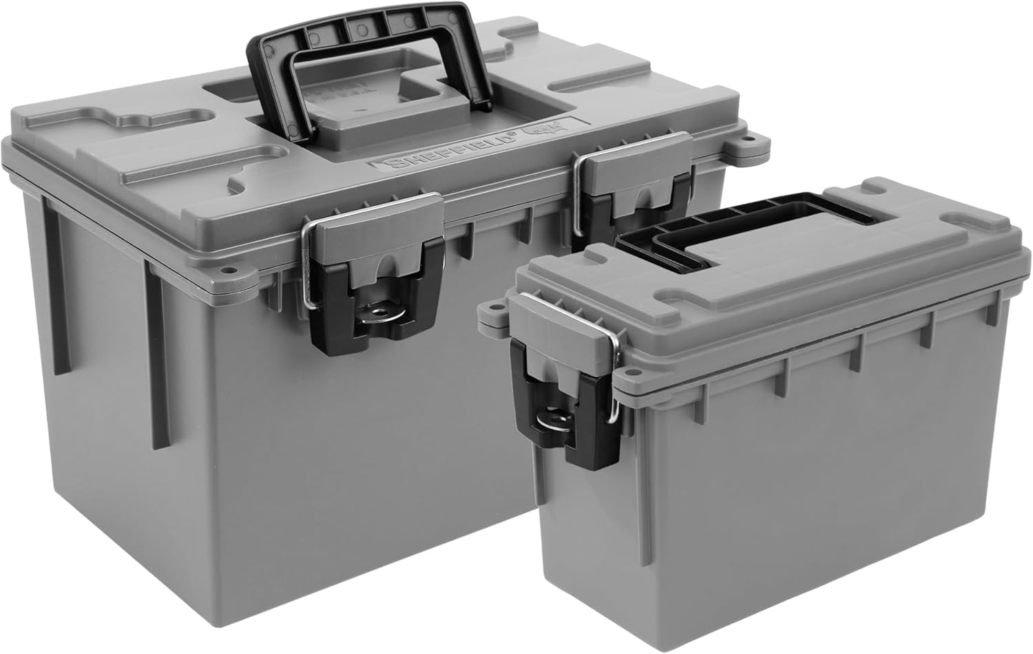 Sheffield 12755 Storage Bins With Lids, 2-Pack Stackable Storage Bins, Made in USA, Lockable and