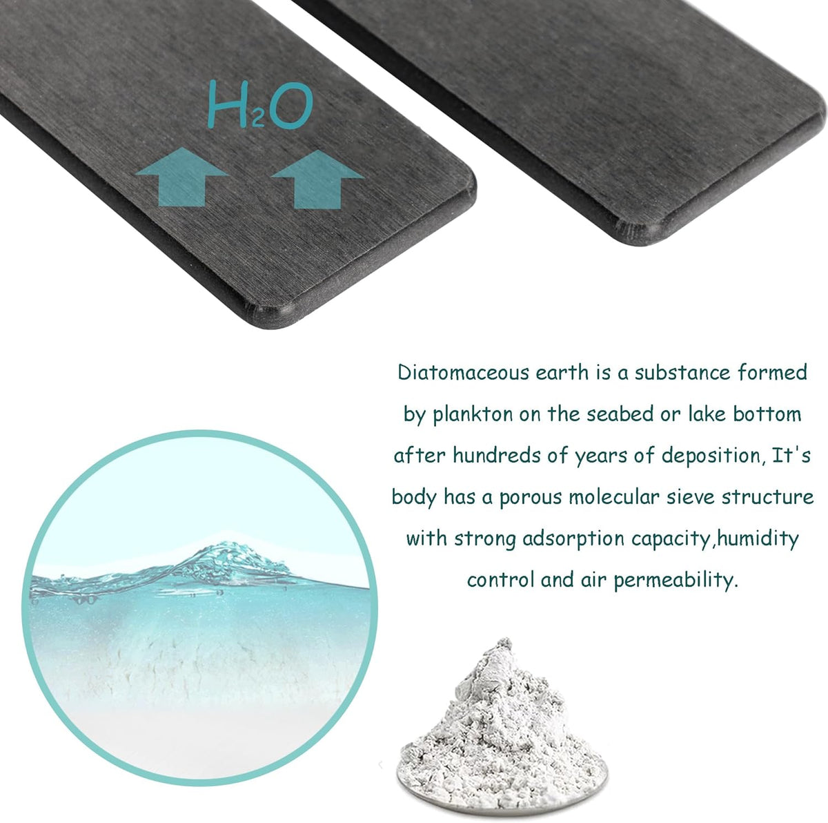 2 Pcs Water Absorbing Stone Trays, Kitchen/Bathroom Sink Soap Dish, Diatomite Tray Used for Hand