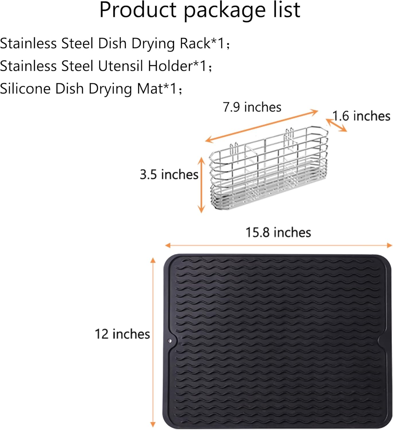 Stainless Steel Dish Drying Rack(15.2"L X 11"W X 5.3"H), Expandable Fruit & Vegetable Drain Rack