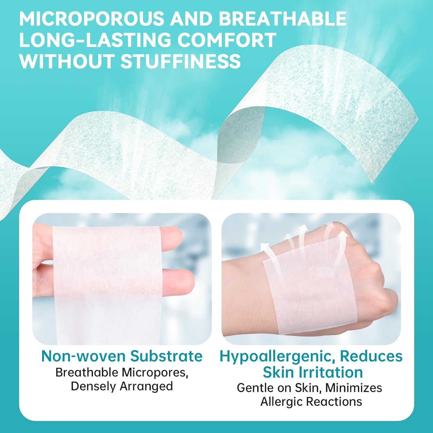 Dimora Soft Paper Surgical Tape 8 Rolls- Hypoallergenic Medical Tape for Sensitive Skin，Breathable