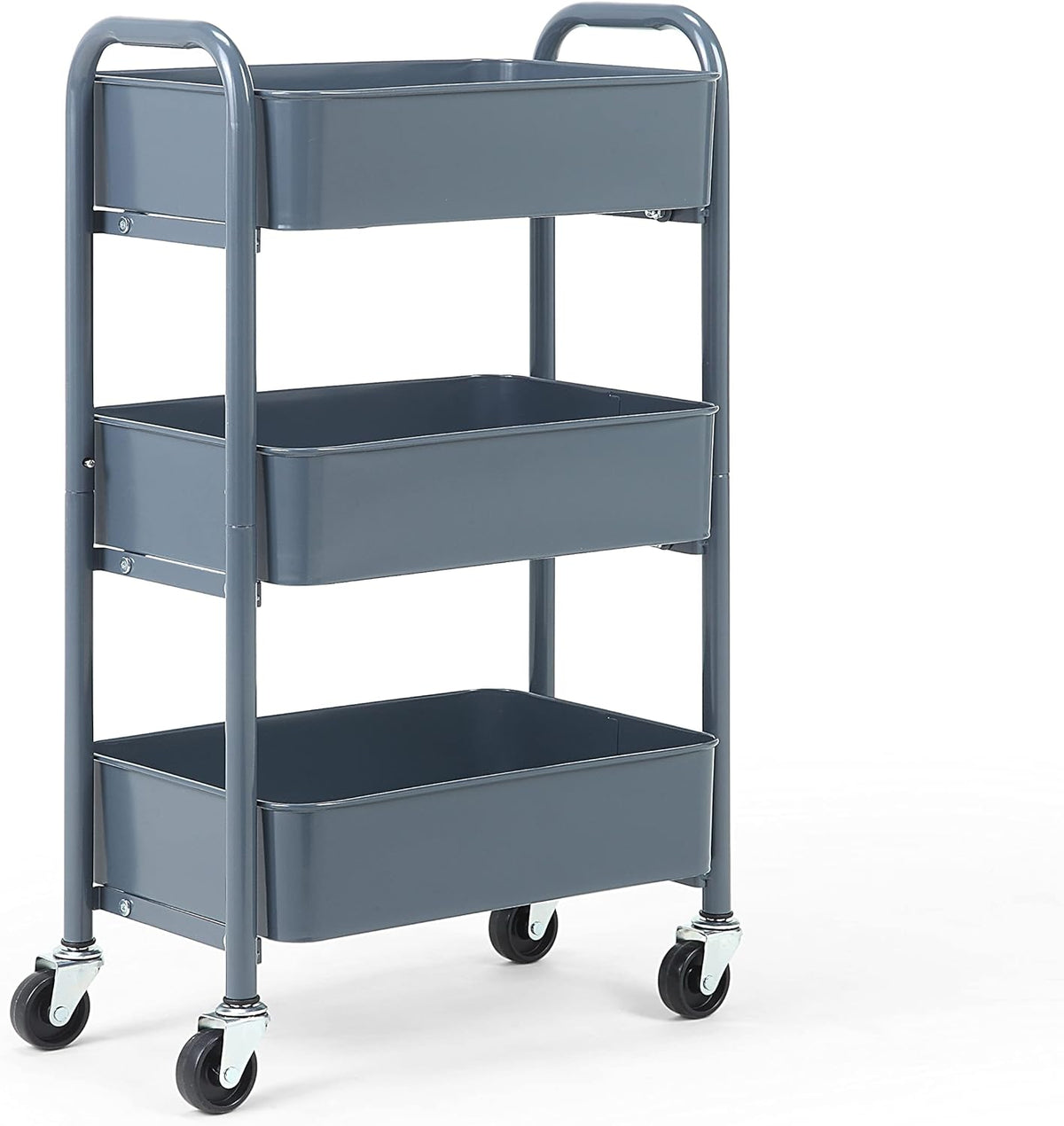 SunnyPoint 3-Tier Delicate Compact Rolling Metal Storage Organizer - Mobile Utility Cart