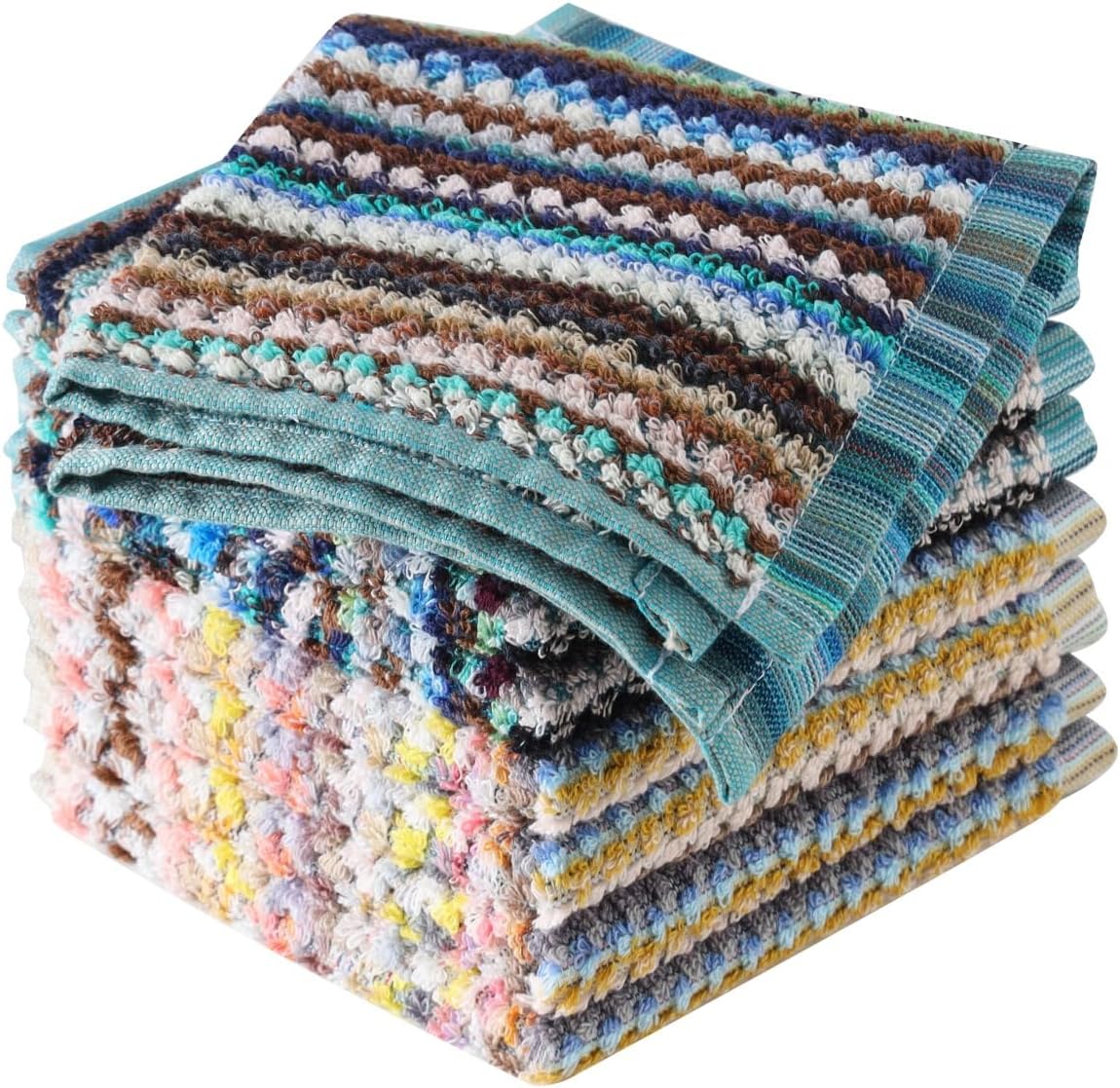 Oeleky Kitchen Dishcloths for Washing Dishes, Ultra Absorbent Dish Rags, Cotton Cleaning Cloths