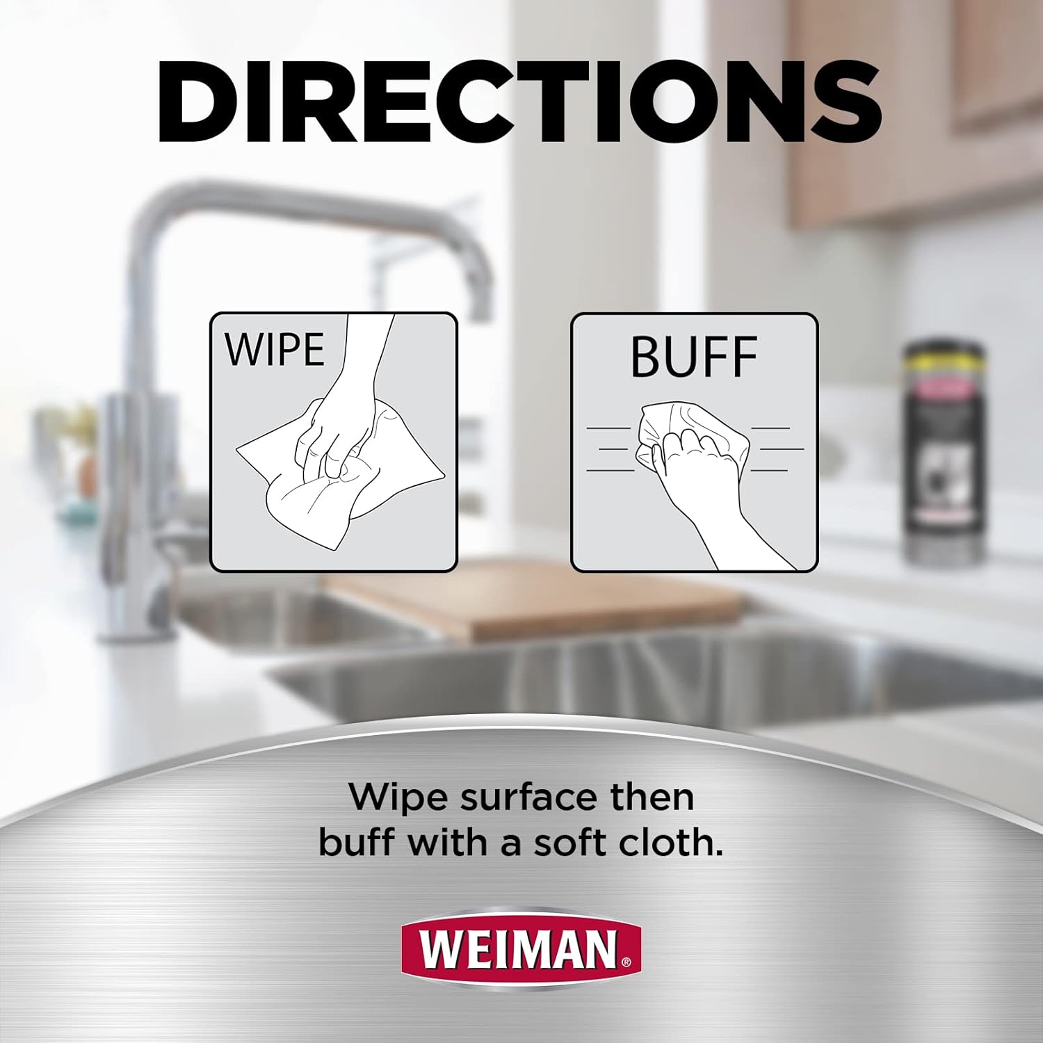 Weiman Heavy Duty Cooktop Polish & Stainless Steel Wipes - Powerful Appliance Kitchen Cleaning Kit
