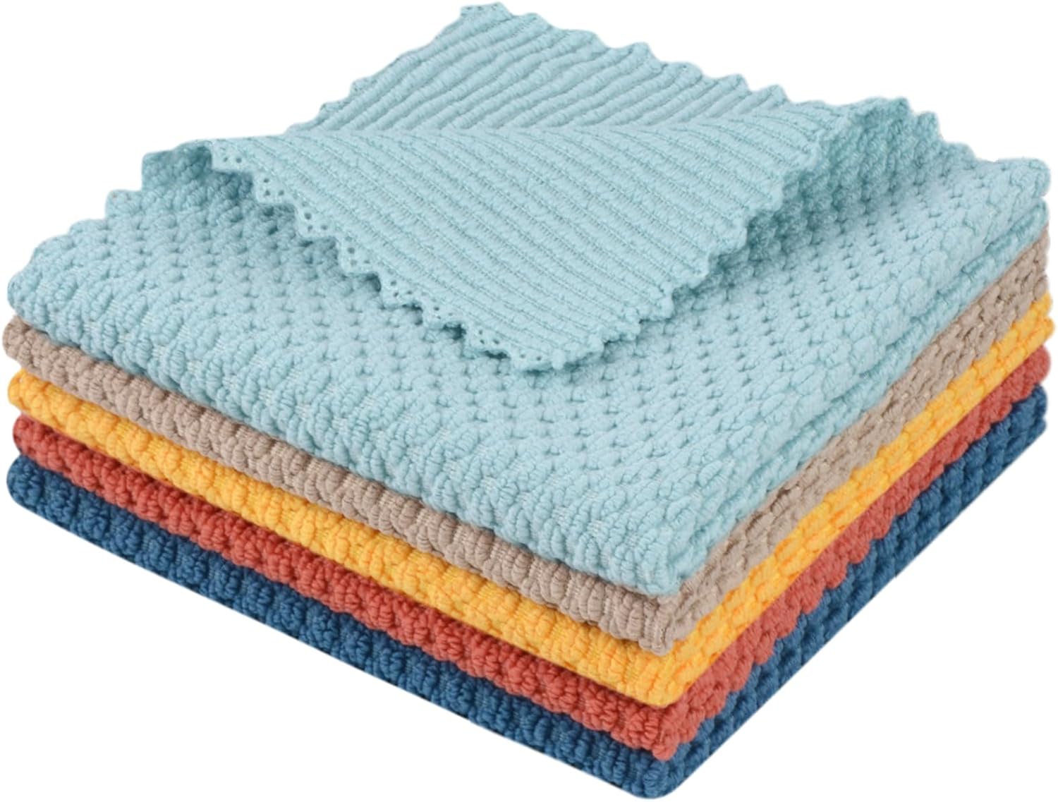SINLAND Microfiber Dish Cloth for Washing Dishes Rags Best Kitchen Washcloth Cleaning Cloths with