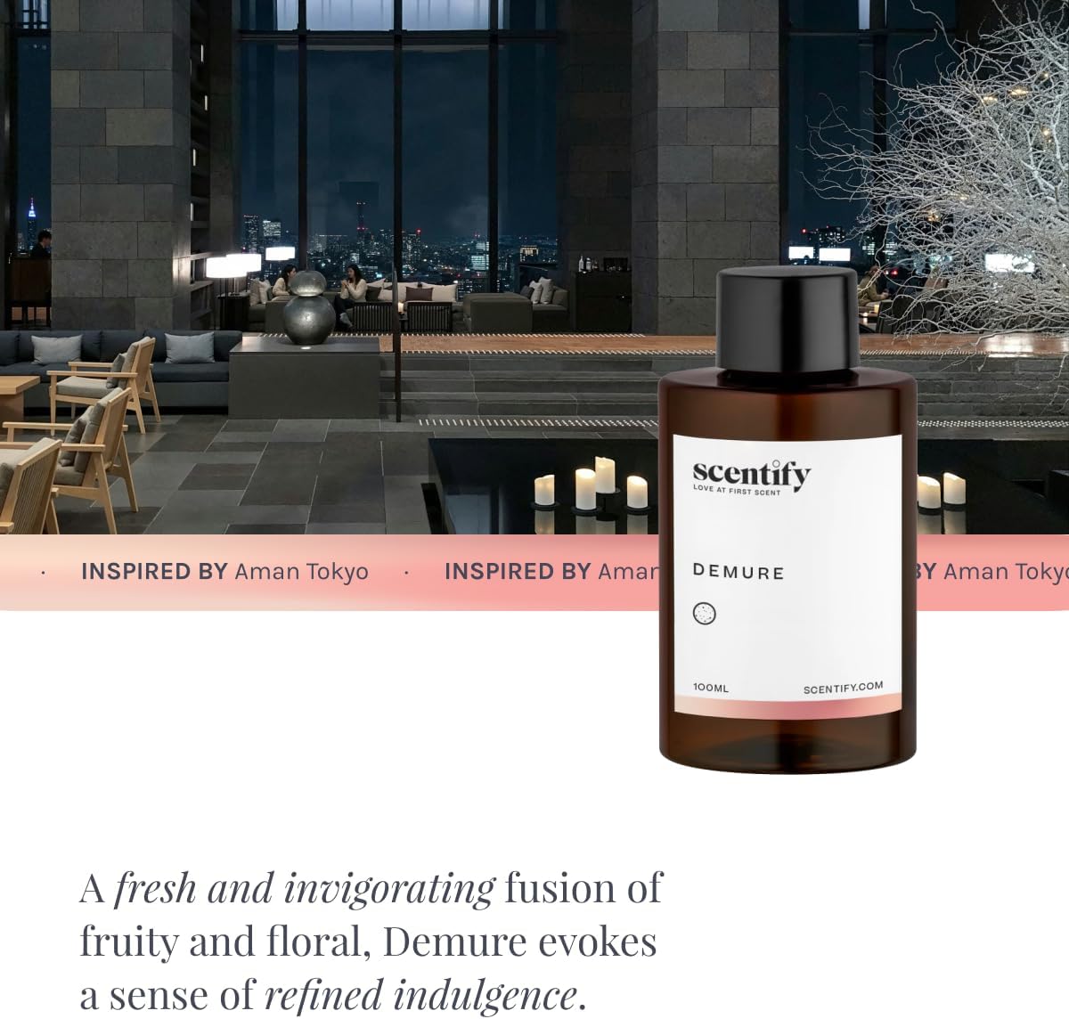Scentify Demure Aroma Oil Refill Scent for Oil Diffusers Luxurious Relaxing Aromatherapy Fragrance