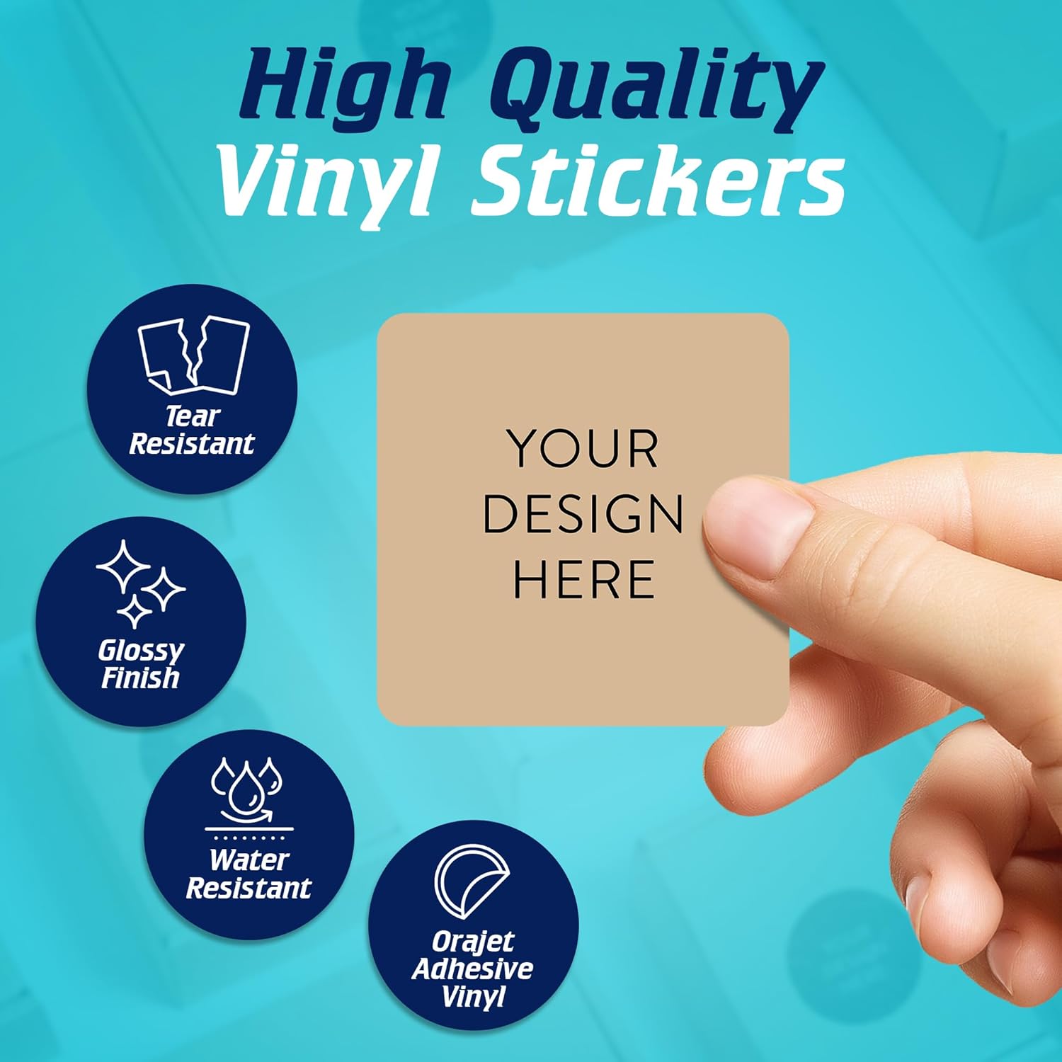 100 Custom Vinyl Stickers - Upload Your own Image, Text, Design, Logo - Personalized Logo Labels