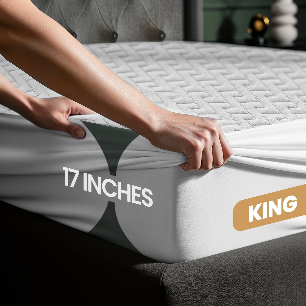 Utopia Bedding Waterproof Mattress Protector King Size, Premium 3D Air Soft Fabric Mattress Cover