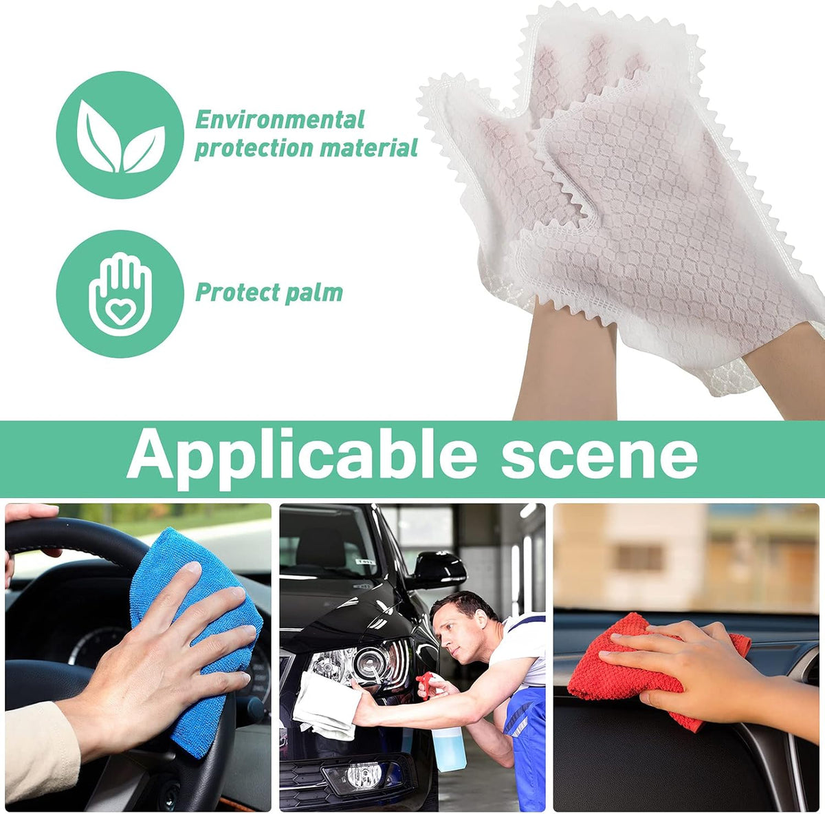 60 Pieces White Microfiber Dusting Gloves Artisan Dusting Mitt Microfiber Cloth Replaces Dust Wipes