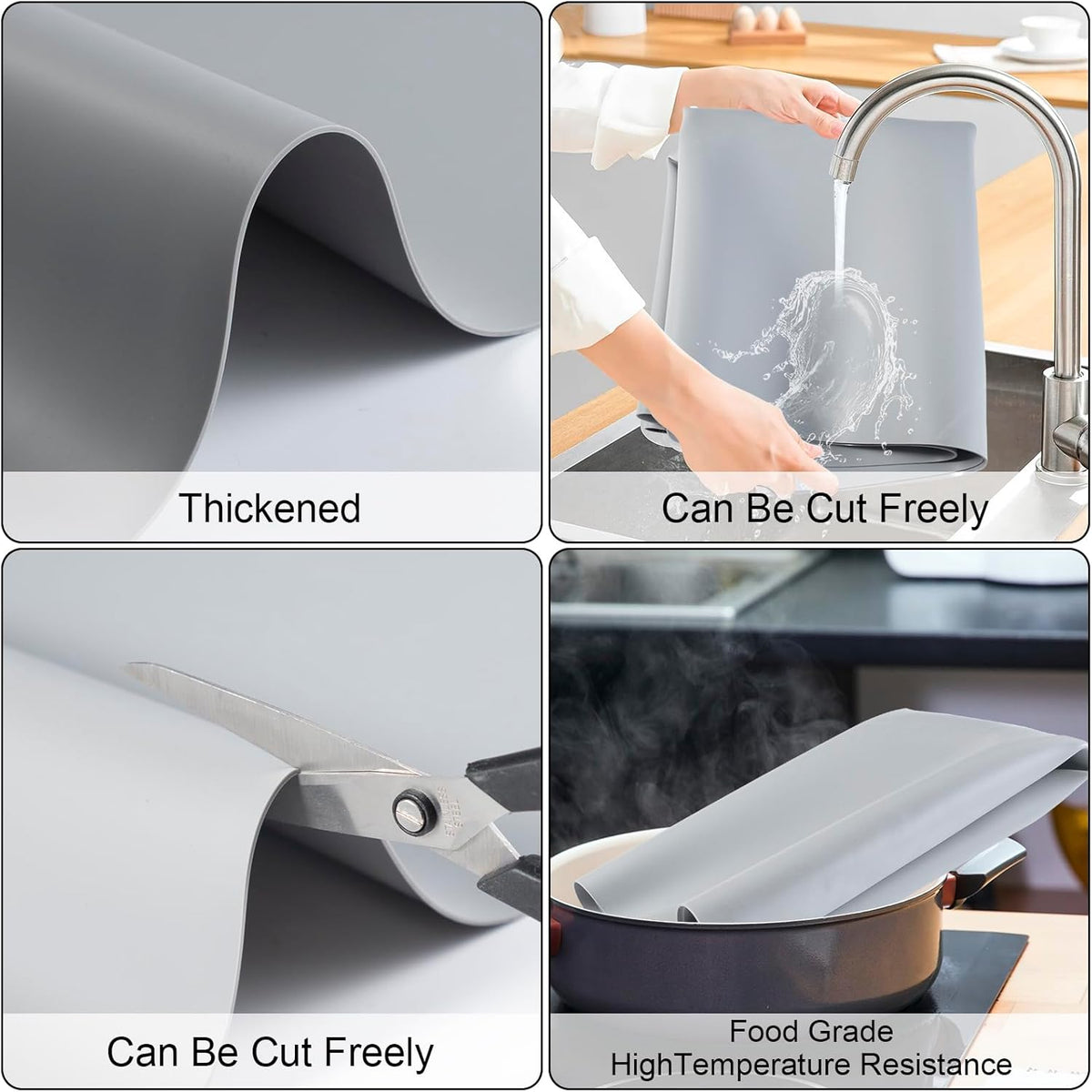 Food Grade Silicone Table Protector Mat 47x24 Inch, Heat Resistant Desk Pad for