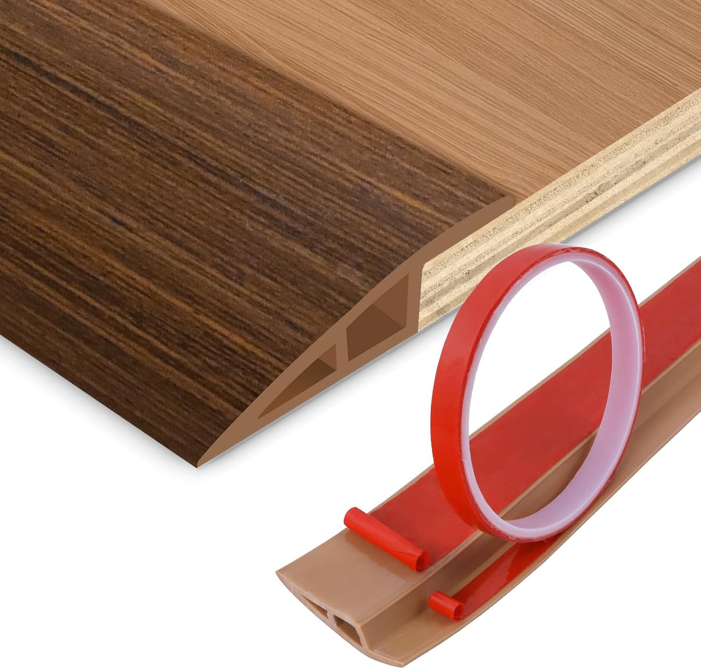 Floor Transition Strip Vinyl Door Threshold Ramp Self Adhesive Carpet Edging Strip Doorway Edge