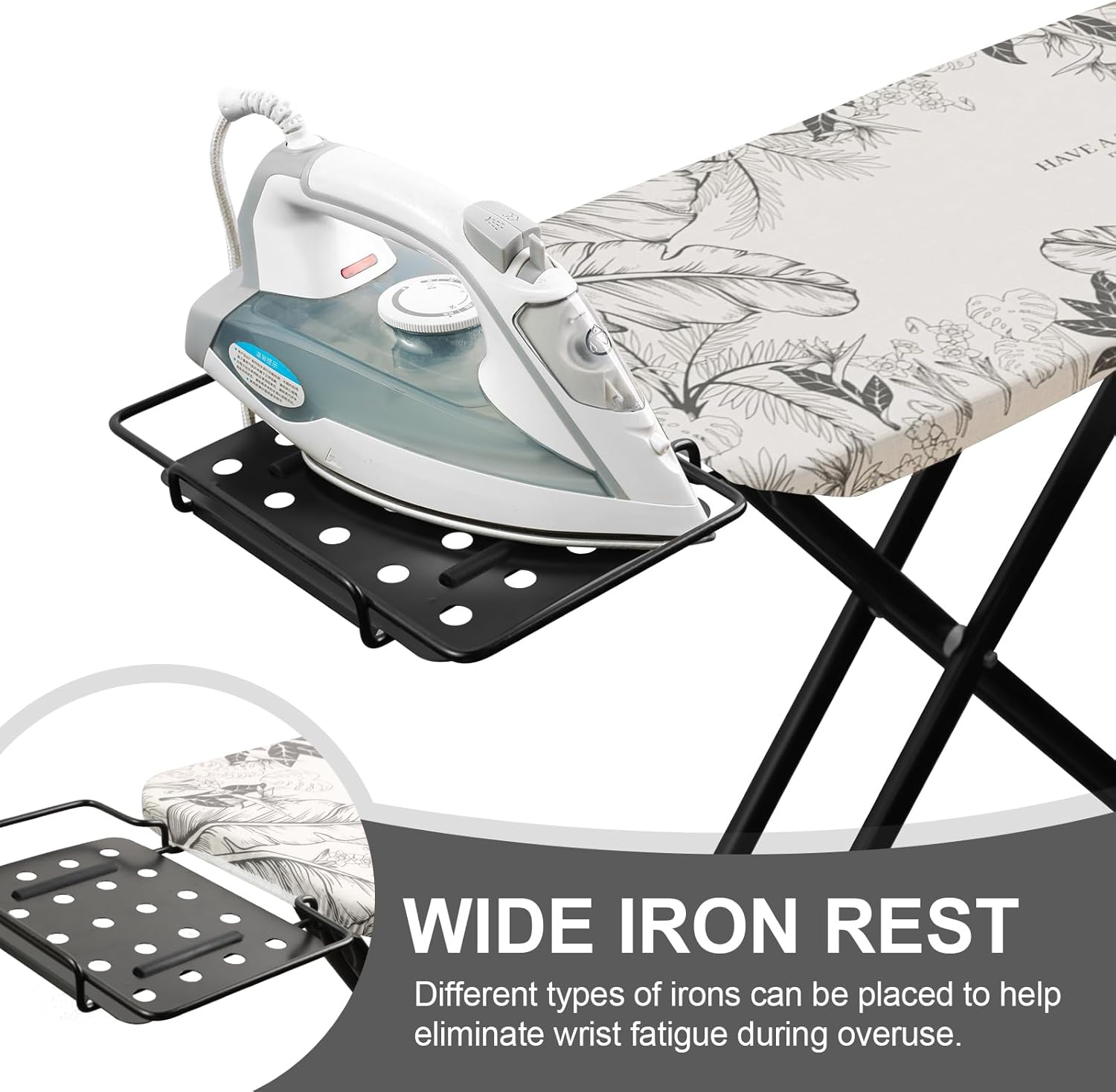 Ironing Board,Foldable Ironing Board Adjustable Height Compact Iron Board Thick Steel Tube Iron