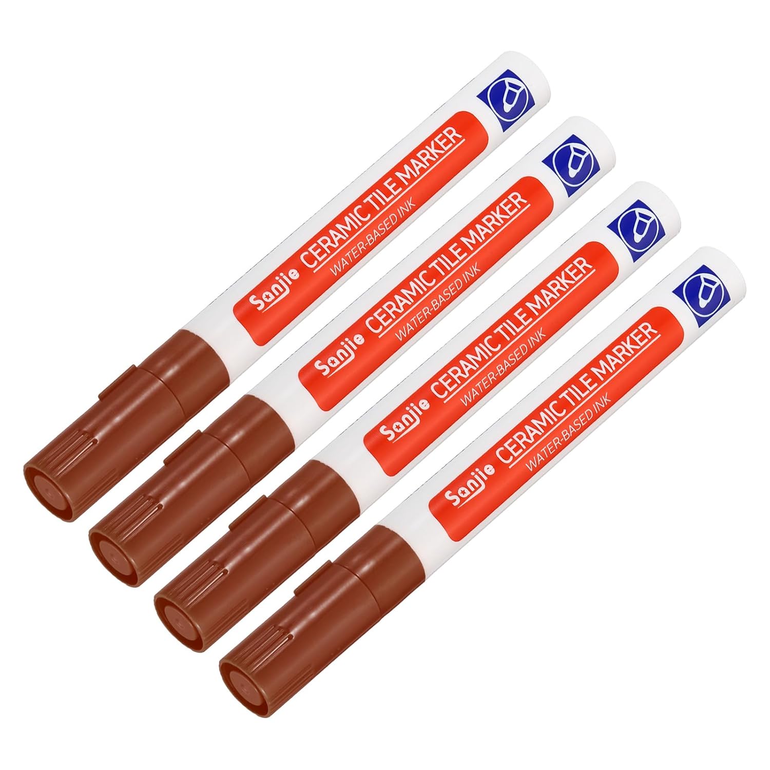 YOKIVE 4 Pcs Grout Paint Pen, Waterproof Brown Paint Tile Marker, Restoring Grout Lines, Great for