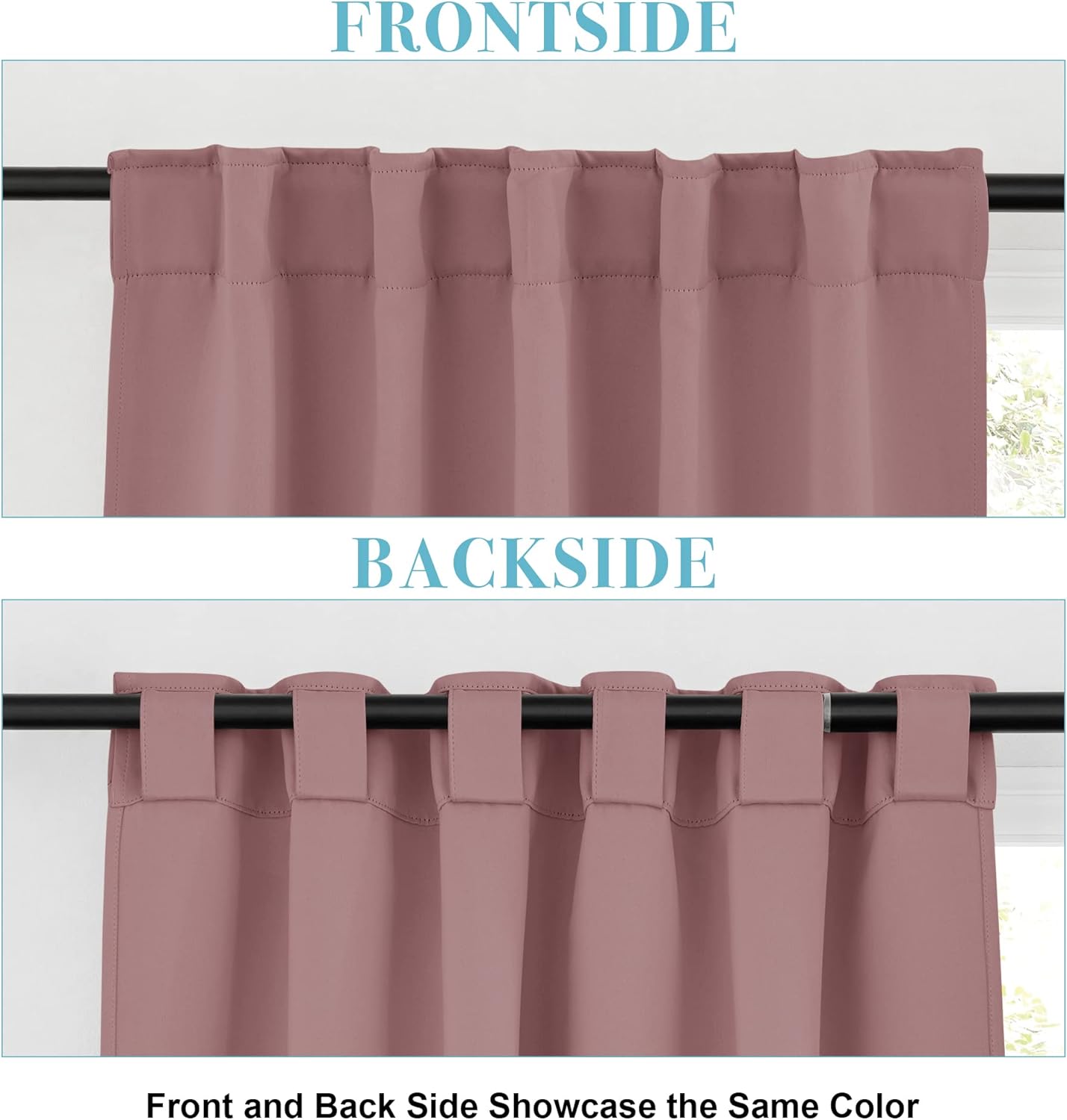 RYB HOME Kitchen Window Curtains - Blackout Privacy Half Window Curtains for Bedroom Bathroom