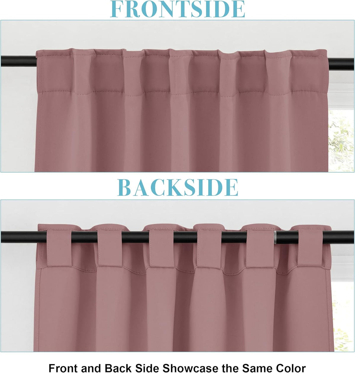 RYB HOME Kitchen Window Curtains - Blackout Privacy Half Window Curtains for Bedroom Bathroom
