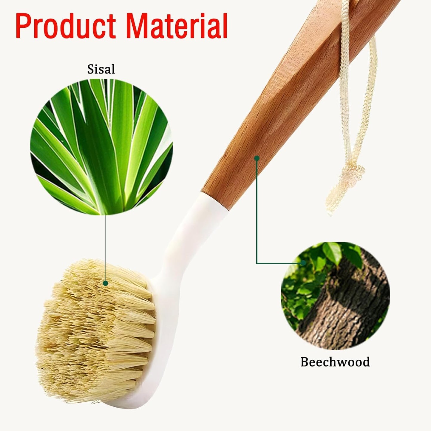 Wooden Dish Brush, Natural Bristle Dish Brushes with Handle, Wooden Handle Soft Scrubber Kitchen
