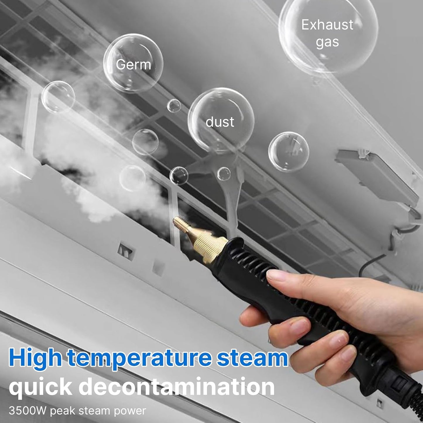 Irishom Steam Cleaner Handheld with 4pcs Accessories, Touch Screen 6 Levels Adjustable 15s Fast