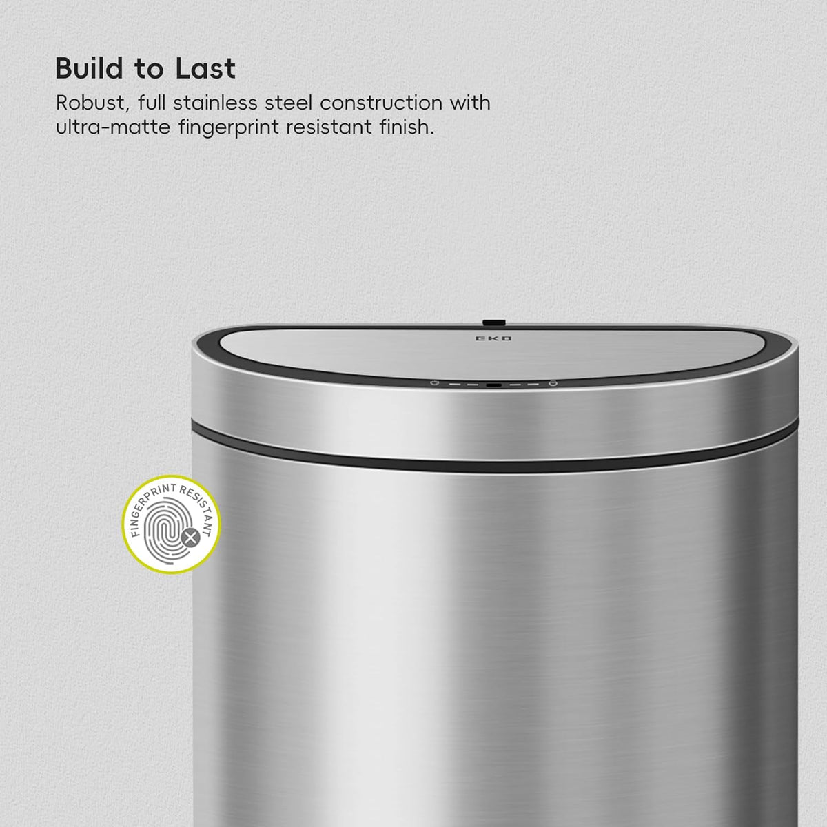 EKO Mirage Semi-Round Motion Sensor Trash Can, 47 Liter / 12.4 Gallon Automatic Large Kitchen Trash