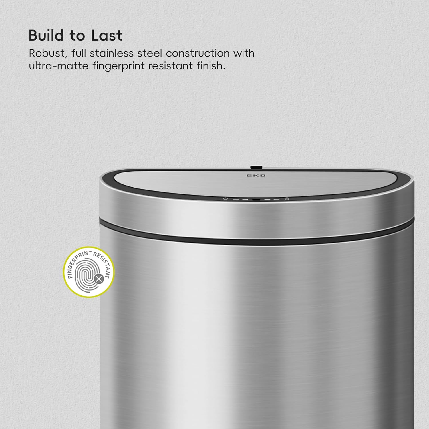 EKO Mirage Semi-Round Motion Sensor Trash Can, 47 Liter / 12.4 Gallon Automatic Large Kitchen Trash