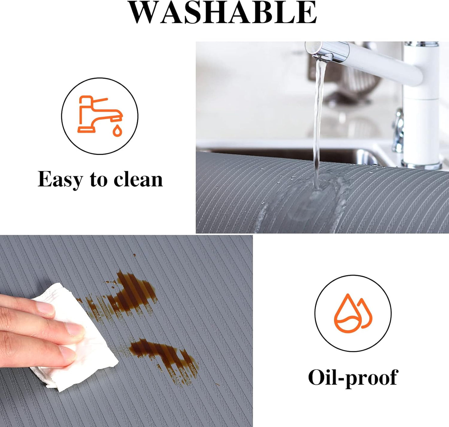 Shelf Liners for Kitchen Cabinets, 12" x 120", Non Adhesive Shelf Liner, Non-Slip Kitchen Drawer