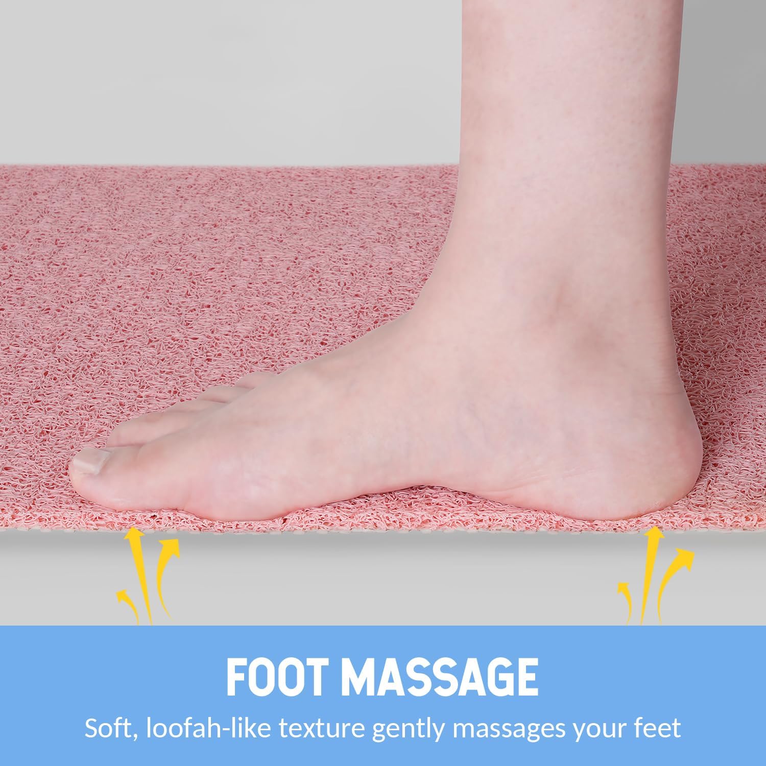 Non-Slip Bathtub Mat, Anti Slip Shower Mat, Fast Drying Bathtub Mats, Foot Scrubber Mat, Anti Slip