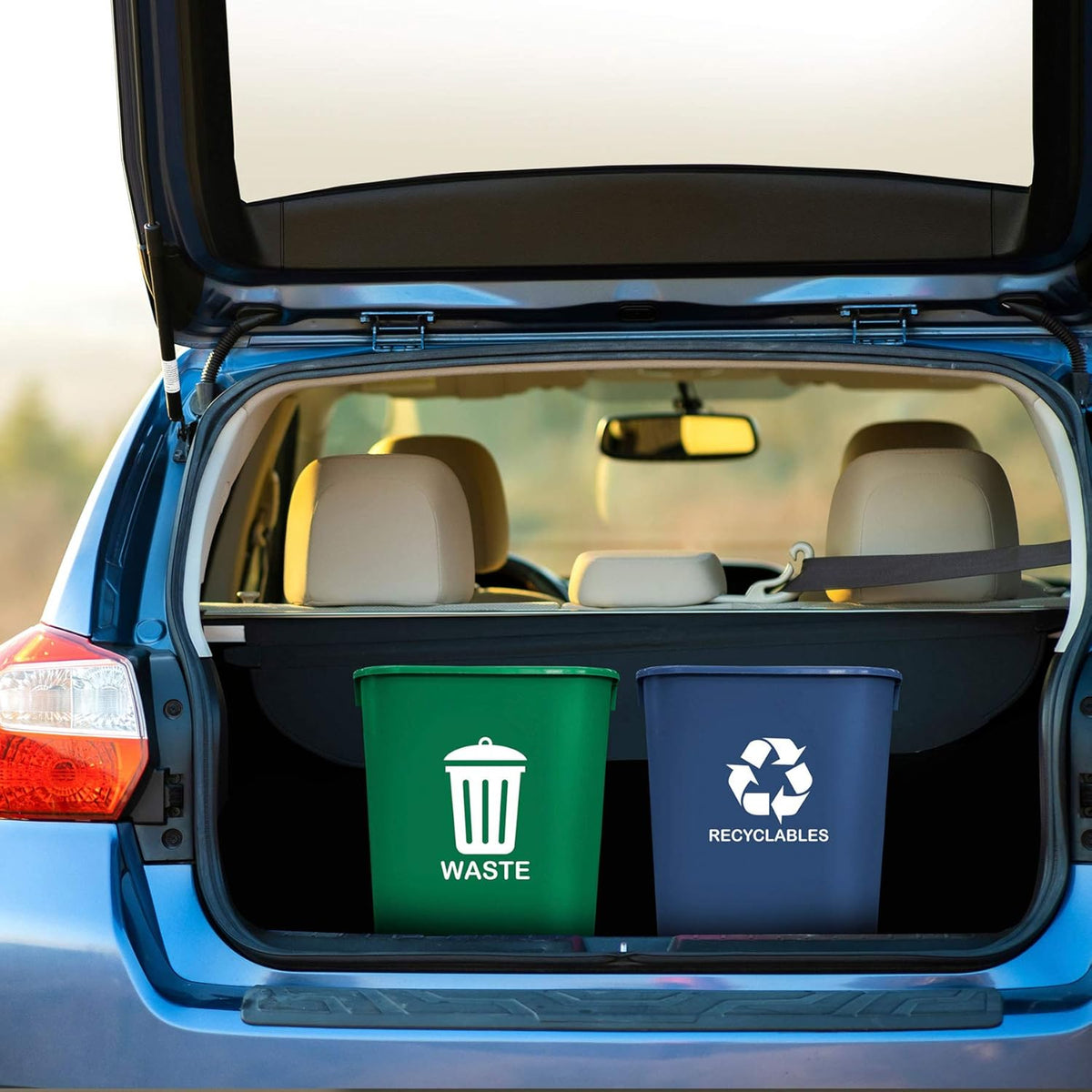 Acrimet Wastebasket Bin for Recycling and Waste, 6.75 Gallon/ 27 Quart/ 24 Liter (Plastic) (Green