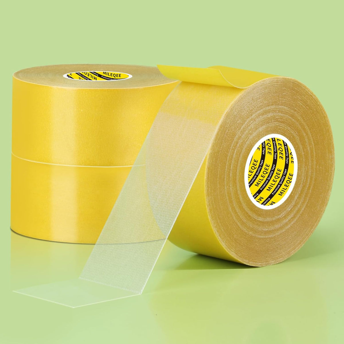 3Pack Double Sided Tape Heavy Duty, 2in x 66FT (198FT Total), Super Sticky Resistente Clear Tape