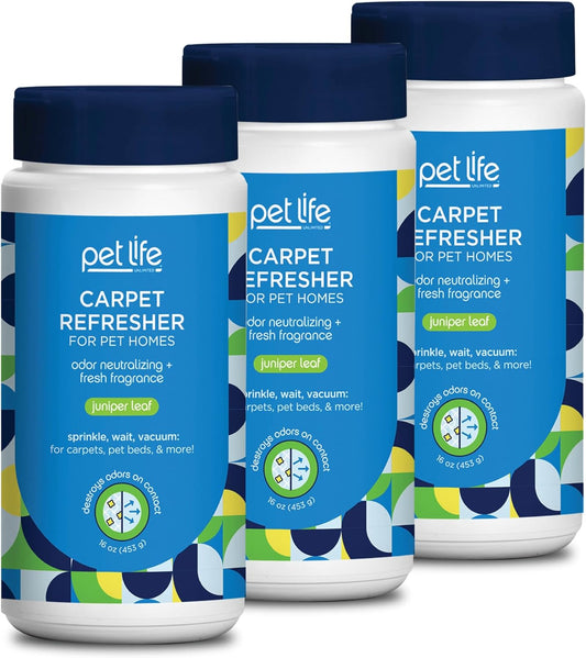 Pet Life Unlimited Carpet Refresher & Deodorizer Powder - Pet Safe, Plant-Based Juniper Leaf Scent