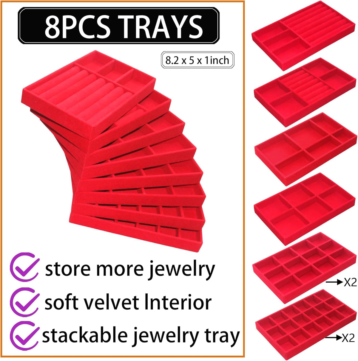 Earring Organizer Stackable Jewelry Storage Box Jewelry Drawer Organizer Removable Display Tray