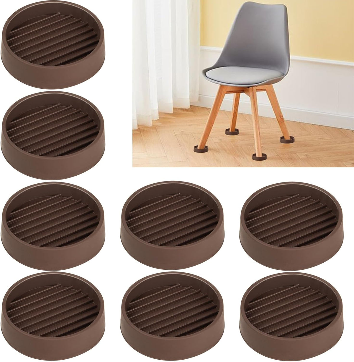Rubber Furniture Pads Non Slips Furniture Casters Cup Chair Leg Floor Protectors for Bed Sofa Table