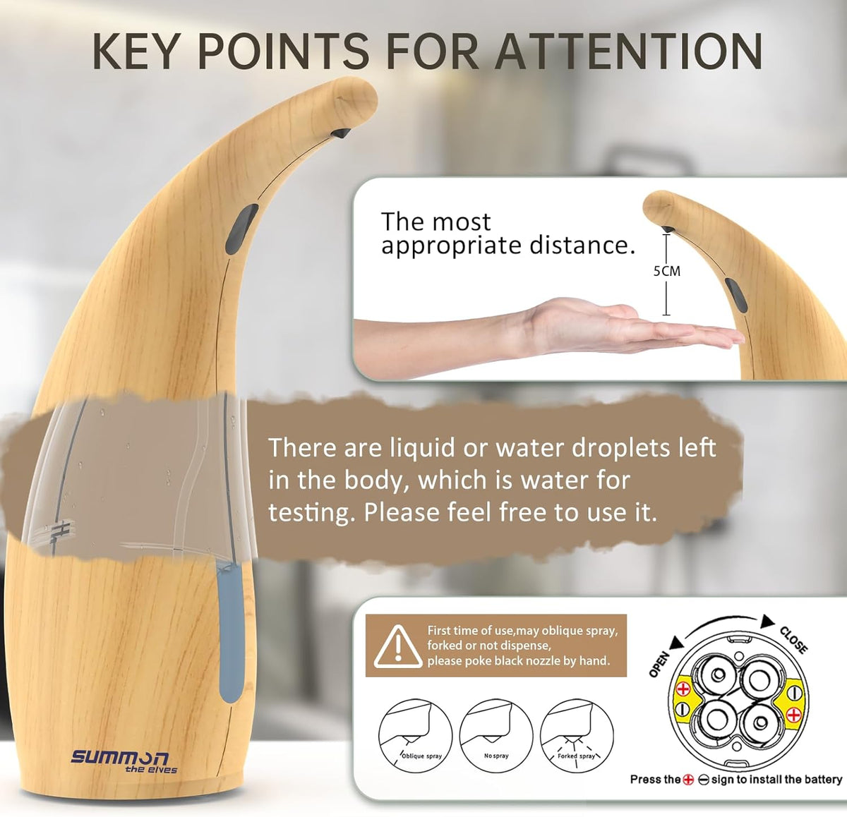 Automatic Liquid Soap Dispenser Touchless,400ML Hand & Dish Countertop Electric Dispenser with
