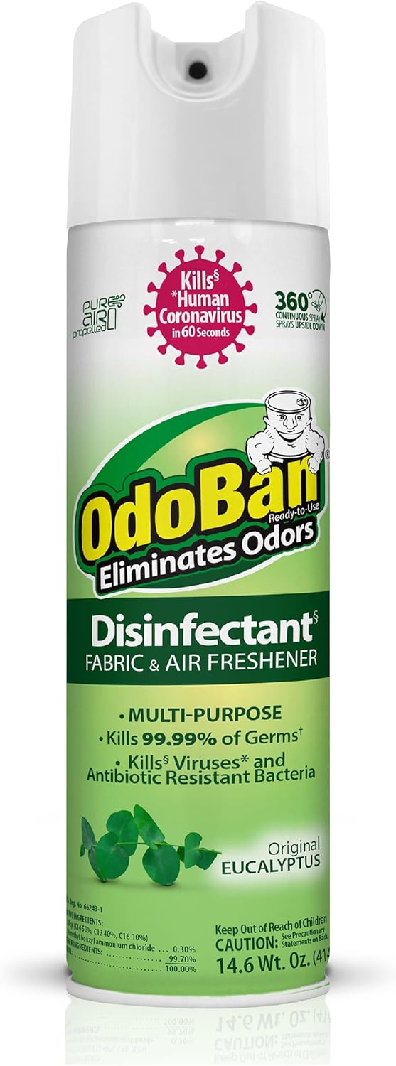 OdoBan Ready-to-Use 360-Degree Continuous Spray Disinfectant & Harsh Aroma Eliminator, Fabric and