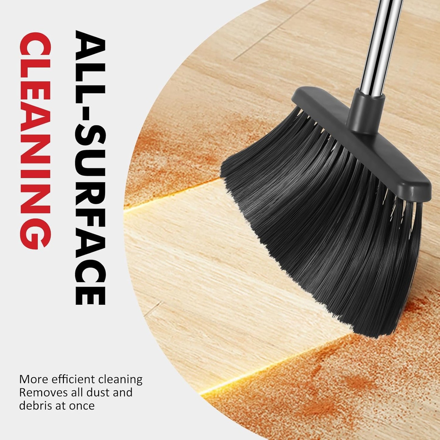 NACENA Heavy Duty Broom, 55 Inch Long Handle Outdoor Large Angle Brooms, Commercial Broom for