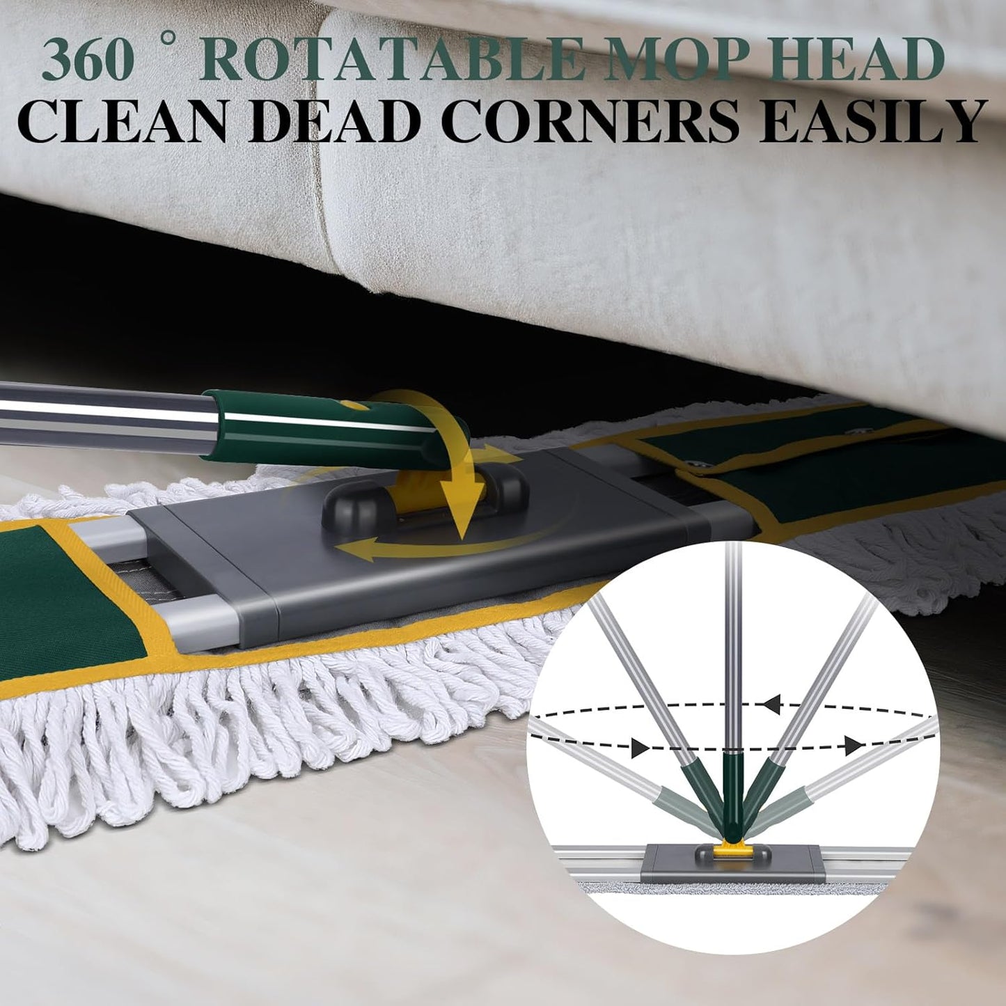 36" Commercial Mop, Masthome Heavy Duty Industrial Mop for Floor Cleaning,Commercial Dust Mop with