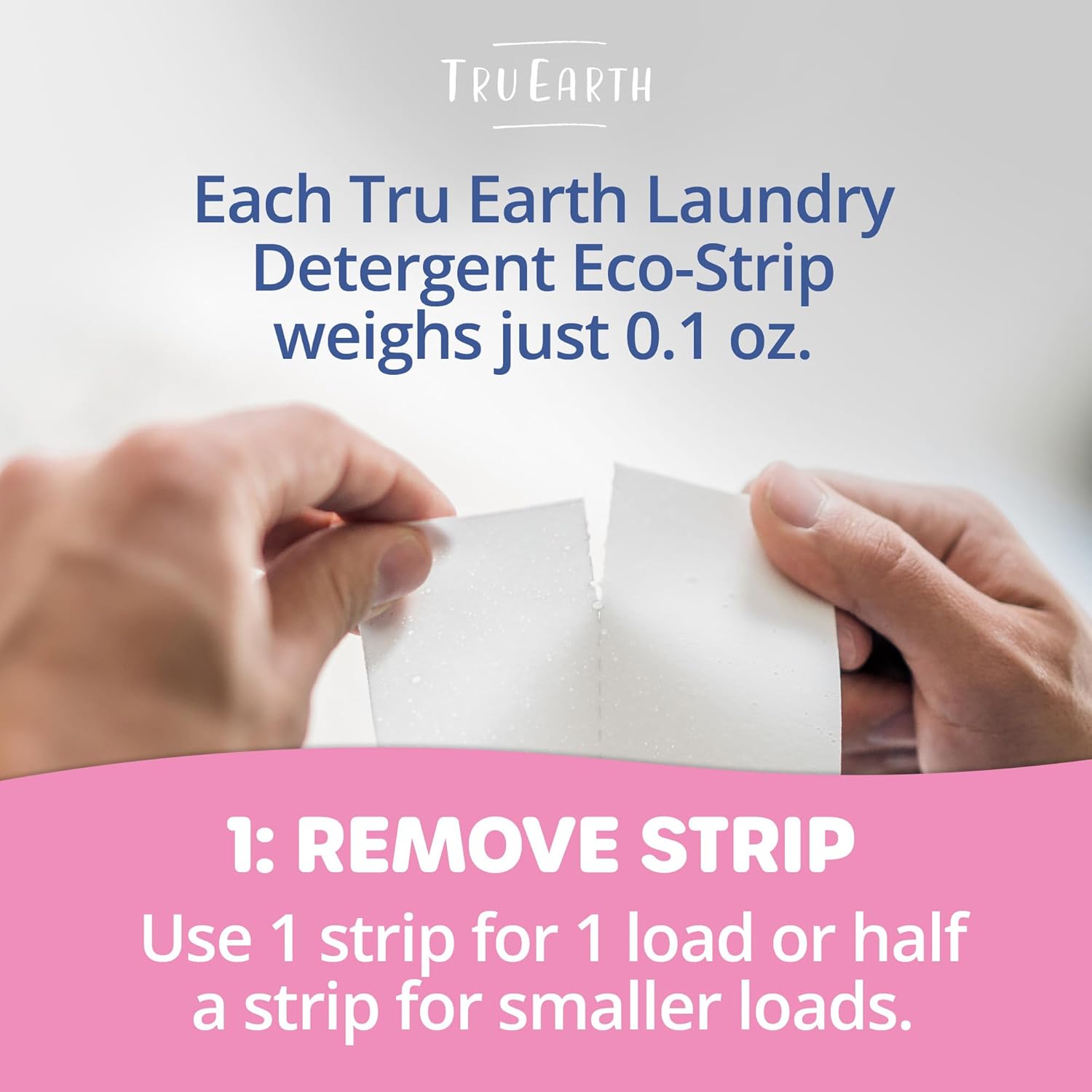Tru Earth Hypoallergenic Baby Laundry Detergent Sheets/Strips for Sensitive Skin, 64 Count, Up to