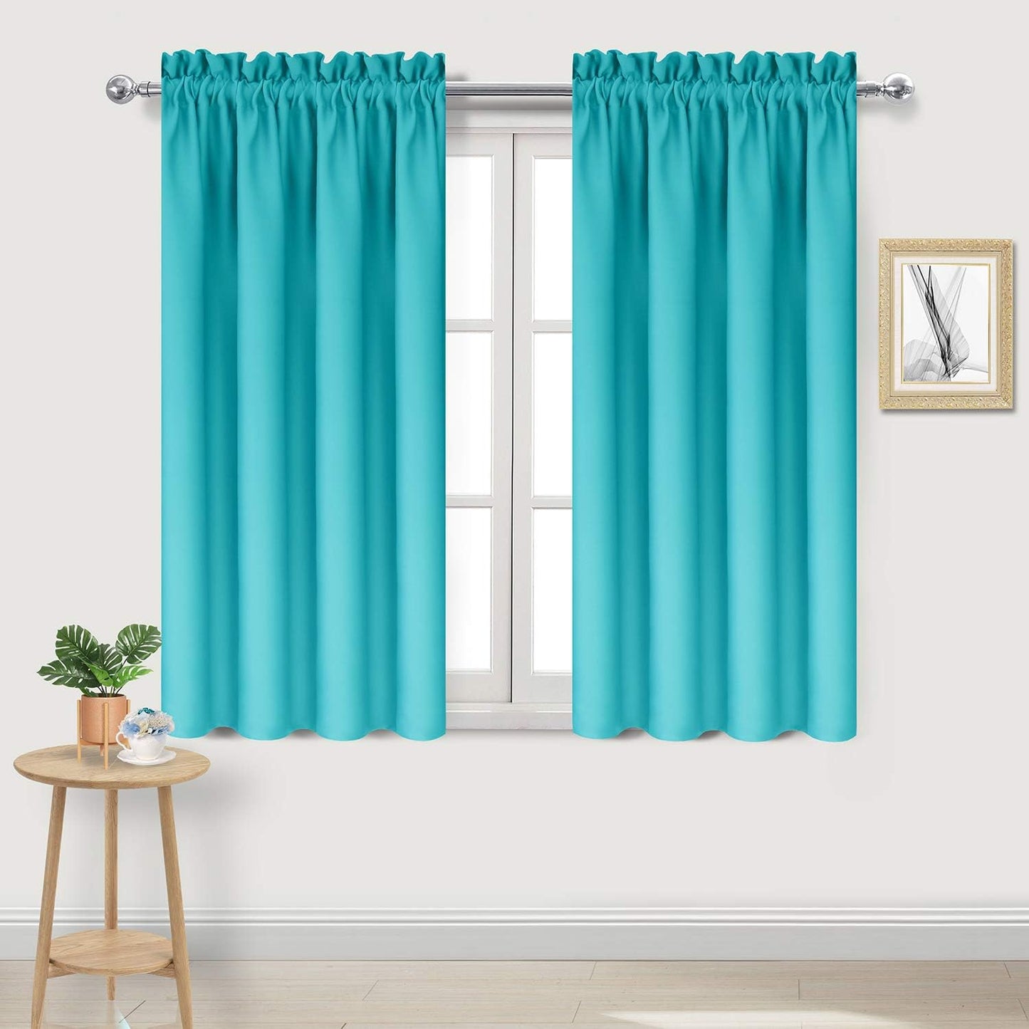DWCN Turquoise Blackout Curtains for Bedroom –Rod Pocket Thermal Insulated Room Darkening Drapes