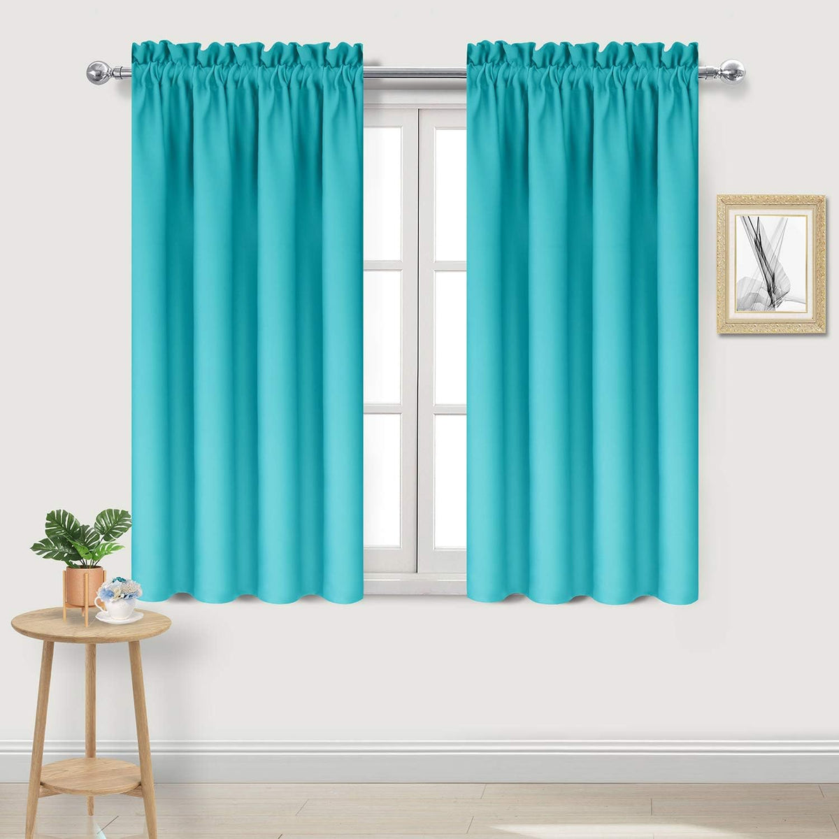 DWCN Turquoise Blackout Curtains for Bedroom – Rod Pocket Thermal Insulated Energy Saving Drapes